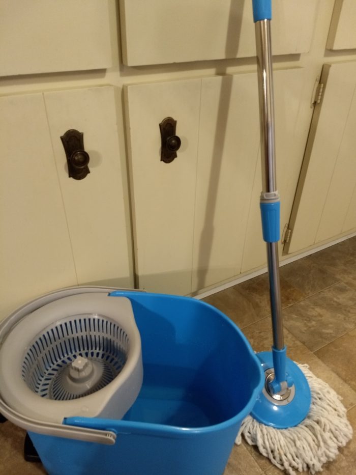 Spin Mop and Bucket on Wheels, Mop and Bucket Set, 360°Spinning