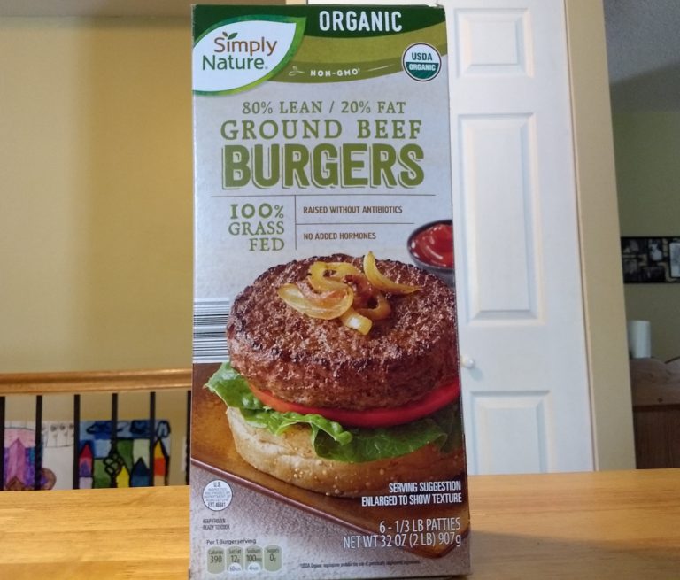 Simply Nature Grass Fed Organic Ground Beef Burgers ALDI REVIEWER