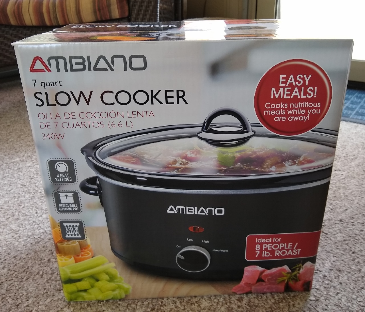 6-Quart Slow Cooker with Solid Glass Lid