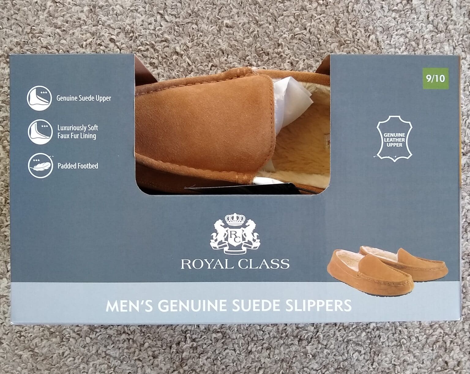 Royal Class Mens Genuine Suede Slippers | Aldi Reviewer