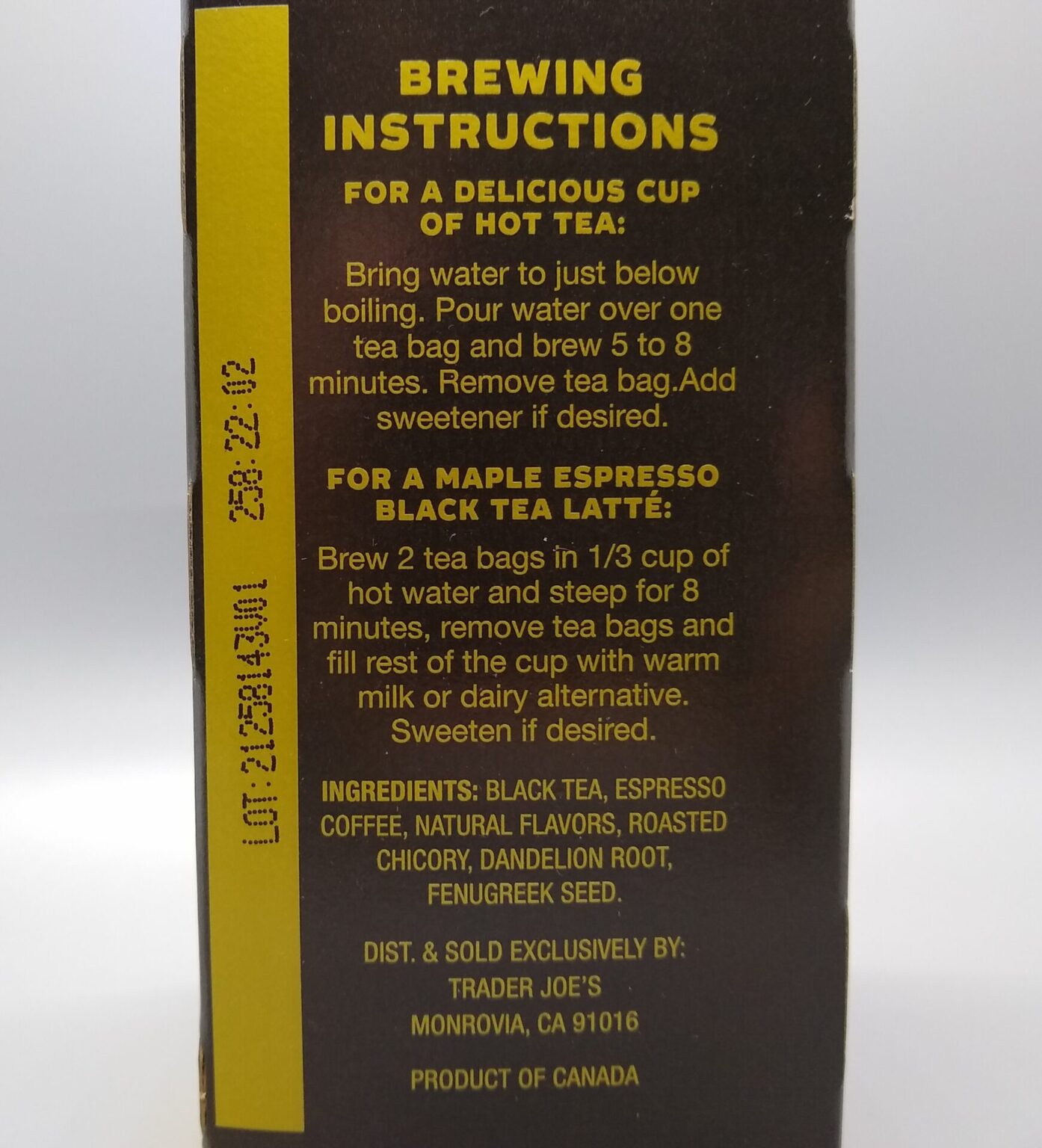 Trader Joe's Maple Espresso Black Tea Blend ALDI REVIEWER