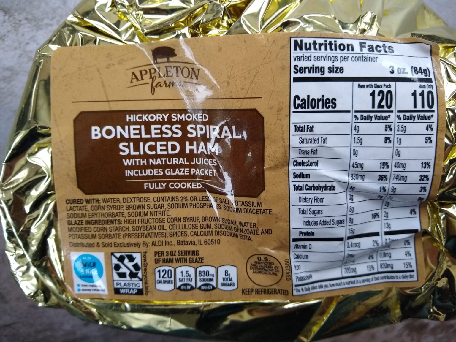 Appleton Farms Hickory Smoked Boneless Spiral Sliced Ham Aldi Reviewer 4465