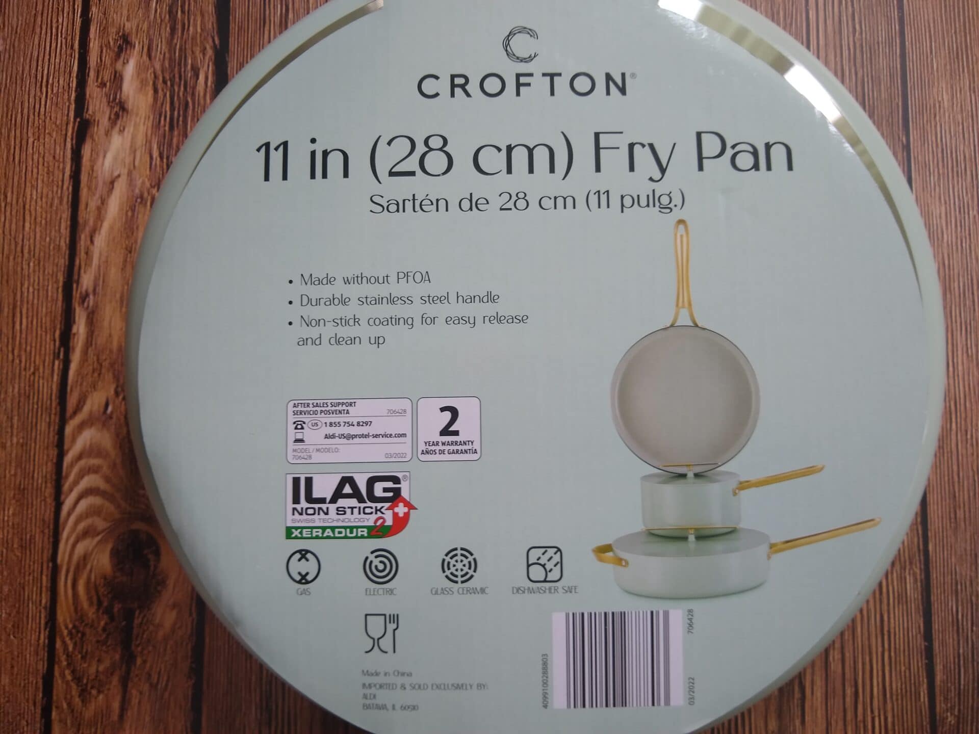 Crofton Cook, Fry and Serve Stainless Steel Pan 11”, New With Box