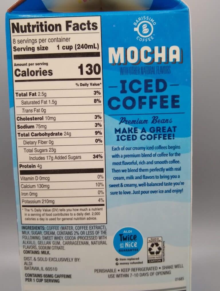 Barissimo Coffee Mocha Iced Coffee Aldi Reviewer 