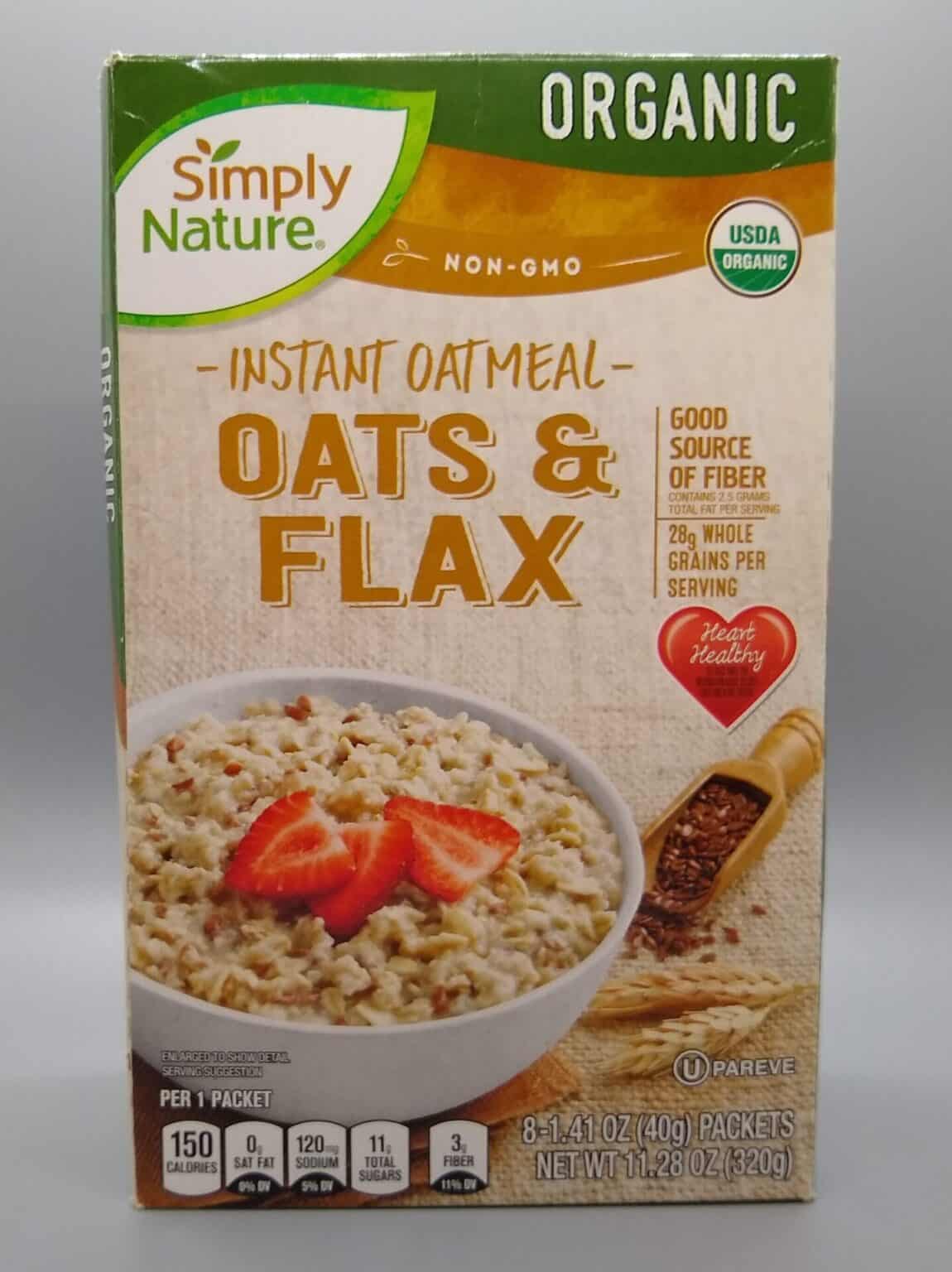 Simply Nature Organic Oats & Flax Instant Oatmeal | Aldi Reviewer