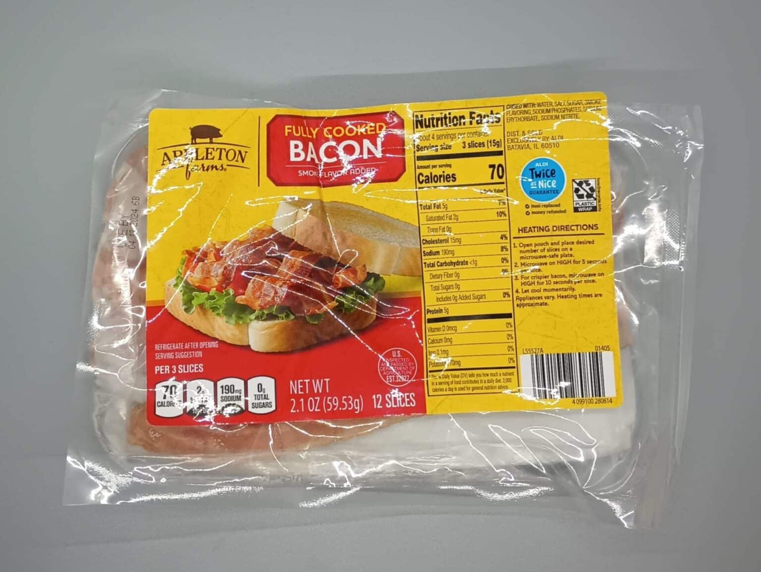 Appleton Farms Fully Cooked Bacon | ALDI REVIEWER