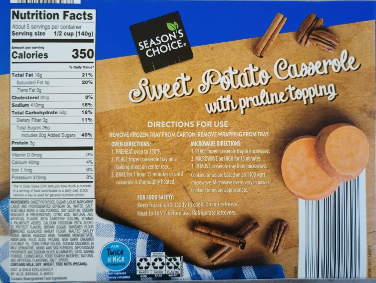 Season's Choice Sweet Potato Casserole with Praline Topping Aldi Reviewer