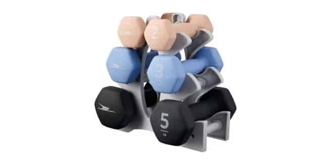 Crane 20-Pound Dumbbell Set with Rack